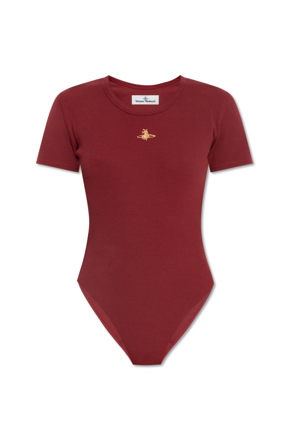 トップス vivienne westwood Czerwony Prążkowany top z logo Vivienne Westwood - Vitkac Polska